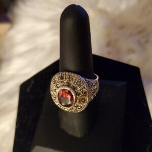 925 Marquis Pure Silver Luxury Cocktail Ring ((size 10))